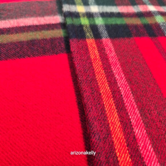 Vineyard Vines Merino Wool Tartan Wrap Red Plaid Soft - Picture 11 of 16